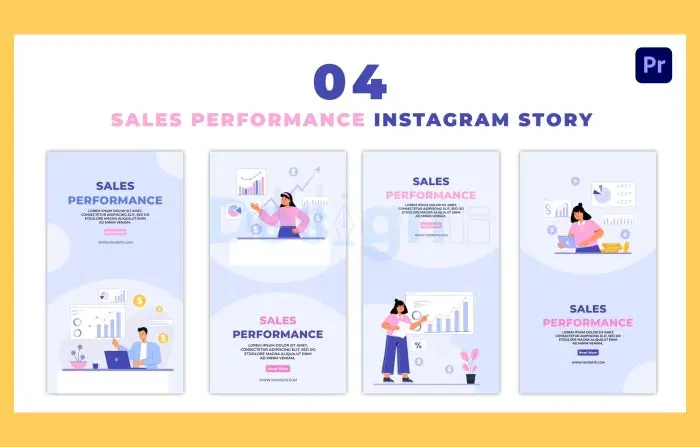 Analyzing Sales Performance on Dashboard Vector Instagram Story
